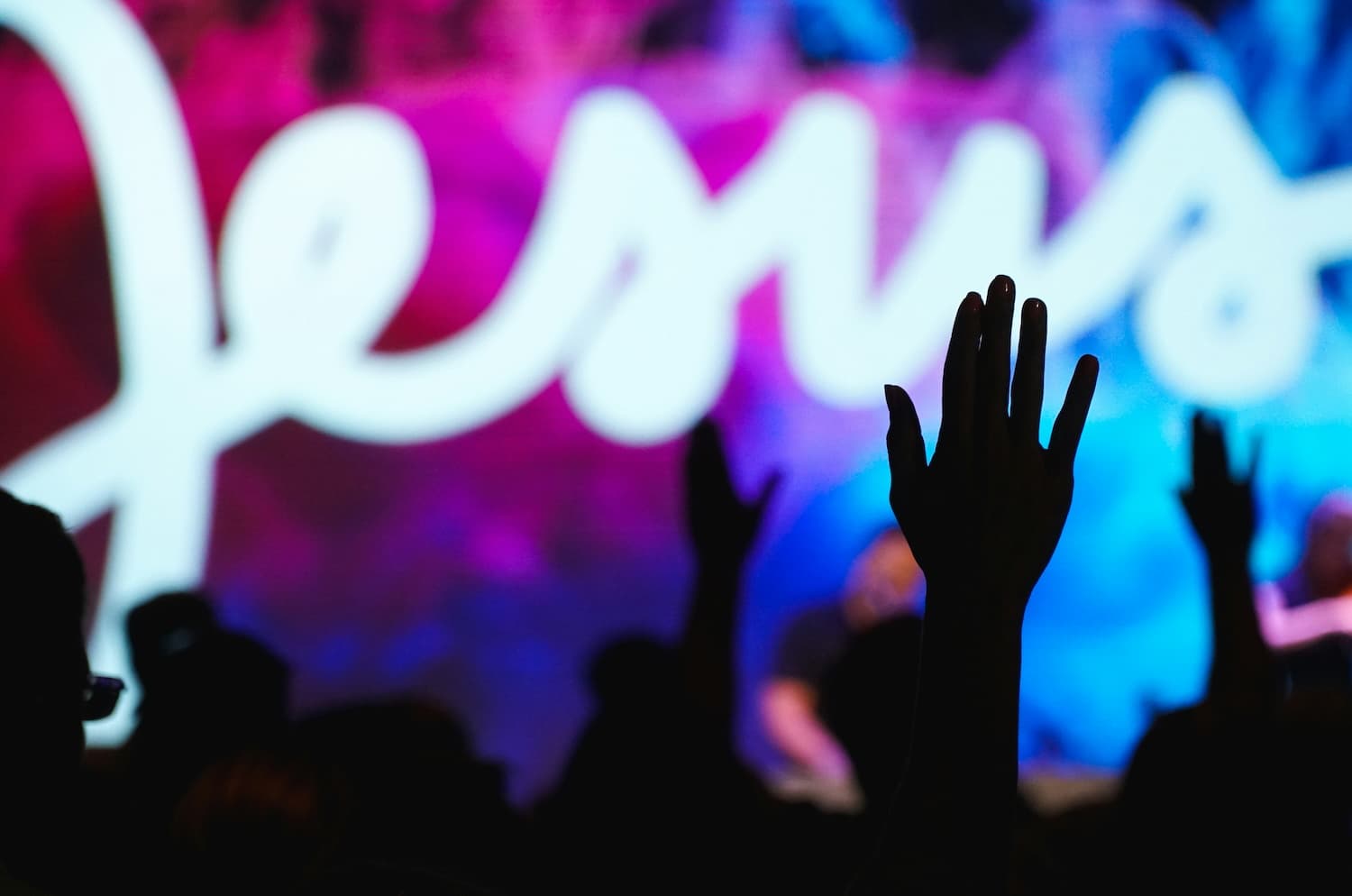 Hands raised during worship